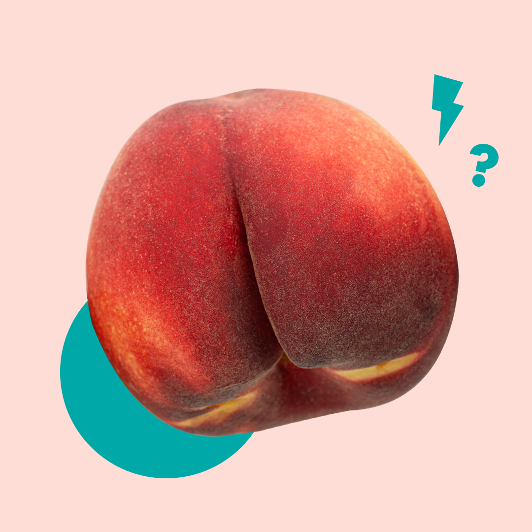 Image of peach and lightning bolts to depict Anodyspareunia - painful anal sex